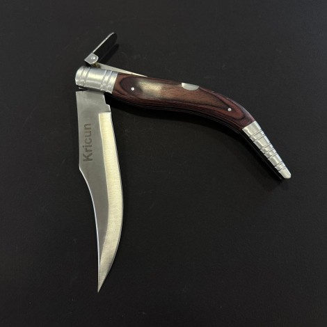 Briceag camping Bandolera 38cm, lama otel inox, maner lemn FR19