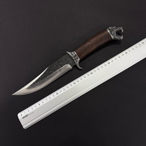 Cutit camping Bowie Columbia Saber 33cm, lama fier forjat, maner lemn maro, husa, COL-SB33 Cutit camping Bowie Columbia Saber 33cm, lama fier forjat, maner lemn maro, husa, COL-SB33