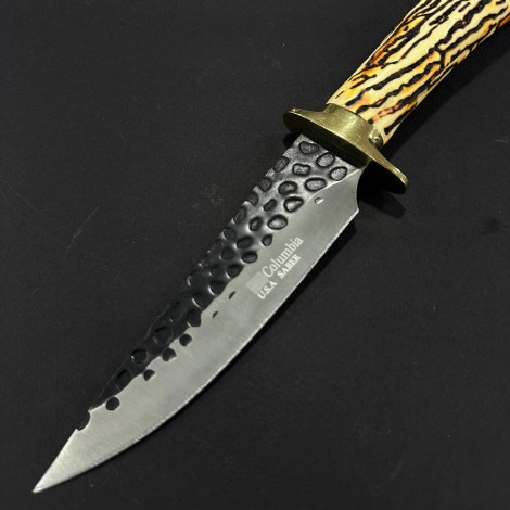 Cutit camping Columbia Saber Rustic 31cm, lama fier forjat, maner corn cerb, husa, COL-RST31CB