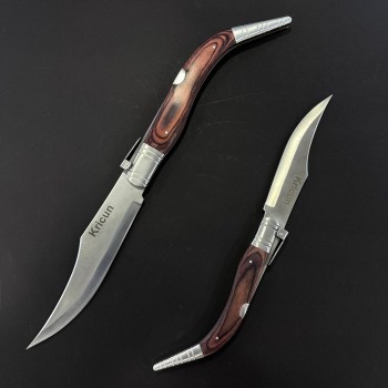 Set HOBBY briceag camping, 2 piese, lama otel inox, Bandolera, KRIC