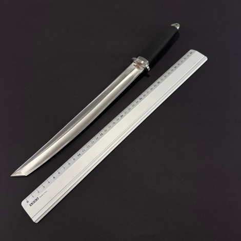 Set 3 cuțite japoneze ColdSteel, lama otel inox, maner abs negru si husa piele