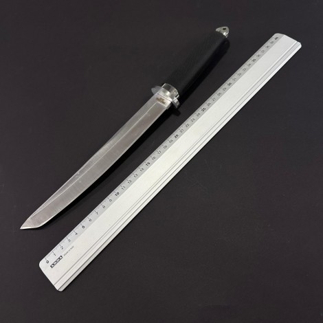 Set 3 cuțite japoneze ColdSteel, lama otel inox, maner abs negru si husa piele