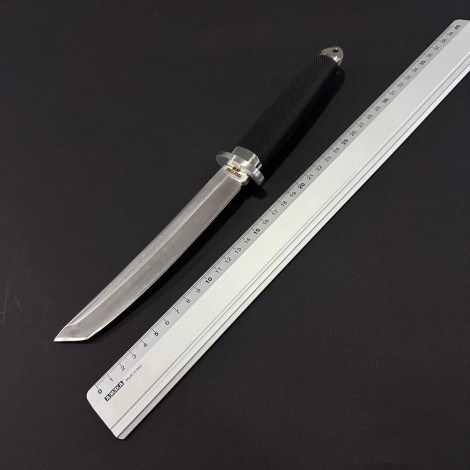 Set 3 cuțite japoneze ColdSteel, lama otel inox, maner abs negru si husa piele