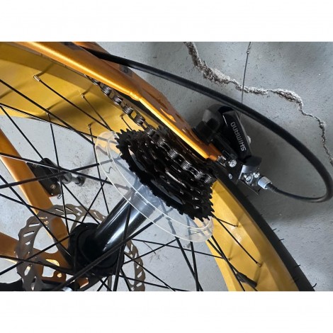 Bicicleta Go kart 20 inch Fat Caraiman, 21 viteze, frana disc, pentru copii, auriu