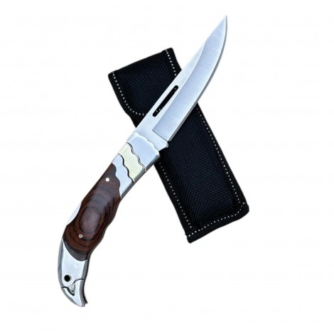 Briceag camping 23cm, lamă oțel inoxidabil, maner metalic maro, BRC-CD23M