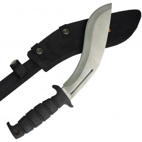 Maceta camping ColdSteel Kukri 40cm MAC-CS40A, lama otel inoxidabil, maner abs, cu husa textila, argintiu, sabie FRS10