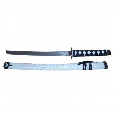 Set 3 sabii tip katana Ninja Warrior, panoplie, replici decorative, suport inclus, alb FR17 Set 3 sabii tip katana Ninja Warrior, panoplie, replici decorative, suport inclus, alb FR17