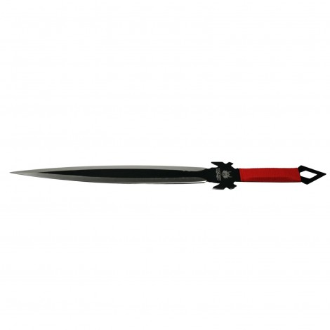 Set maceta vanatoare Ronin 68.5 cm, maner textil paracord rosu, teaca si kunai 25cm sabie FRS10