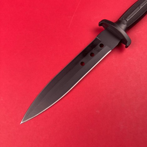 Cutit camping black 33cm, lama otel inox dublu tais, maner abs, negru FR19