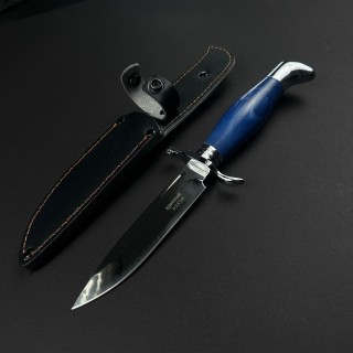 Cutit camping dagger 95x18 27cm, lama otel inox, maner albastru, husa piele FR20