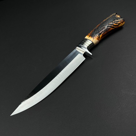 Cuțit camping tip dagger KG-DG17C 32cm, lama otel inox, maner lemn cerb, teacă inclusa FR18