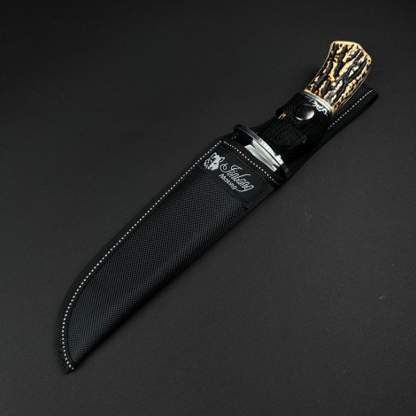 Cuțit camping tip dagger SA49 32cm, lama otel inox, maner lemn cerb, teacă inclusa FR18