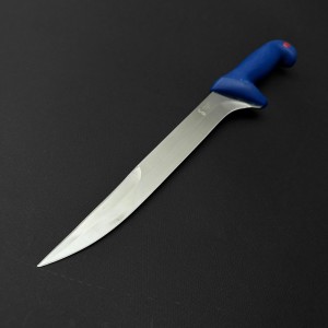 Cutit macelarie injunghiat 38cm, lama cu varf tais dublu otel inox 1/2Flex, albastru, CMI38AVDFX-OI