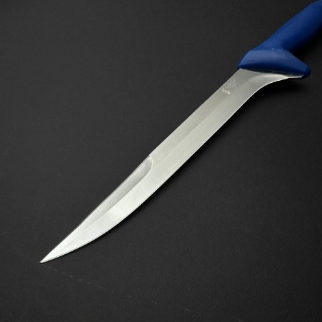 Cutit macelarie injunghiat 38cm, lama cu varf tais dublu otel inox 1/2Flex, albastru, CMI38AVDFX-OI Cutit macelarie injunghiat 38cm, lama cu varf tais dublu otel inox 1/2Flex, albastru, CMI38AVDFX-OI