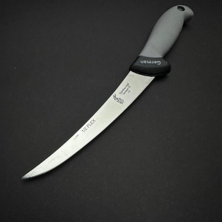 Cutit macelarie dezosat 30cm, lama otel inox 1/2FLEX, maner silicon gri CMDS30G-OI