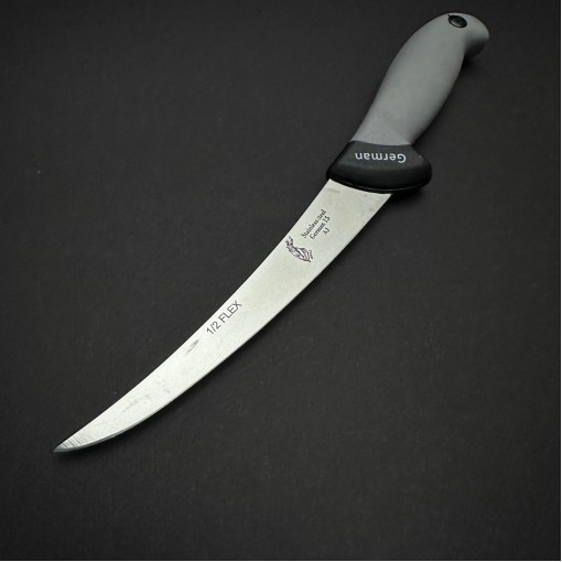 Cutit macelarie dezosat 30cm, lama otel inox 1/2FLEX, maner silicon gri CMDS30G-OI