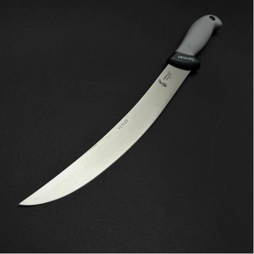 Cutit macelarie dezosat 38cm, lama otel inox 1/2FLEX, maner silicon gri CMDS38G-OI