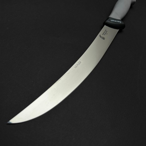 Cutit macelarie dezosat 38cm, lama otel inox 1/2FLEX, maner silicon gri CMDS38G-OI