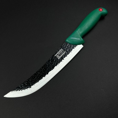 Cutit macelarie bucatarului 30cm, lama lata fier forjat, verde CMB30RL-FF