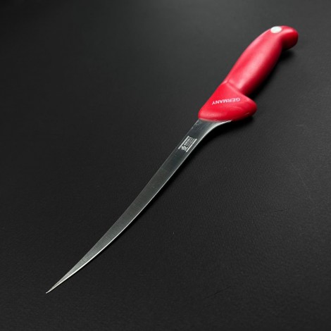 Cutit macelarie filetat 32cm, lama extra subtire otel inox, rosu CMF32RS-OI FeroCut