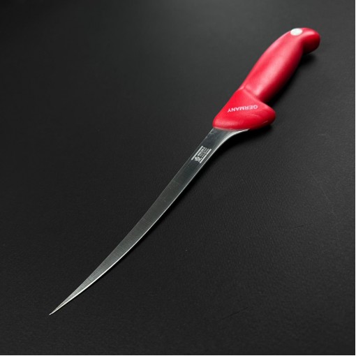 Cutit macelarie filetat 32cm, lama extra subtire otel inox, rosu CMF32RS-OI FeroCut