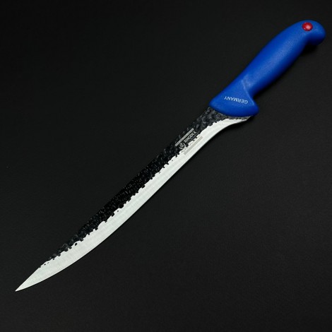 Cutit macelarie injunghiat 38cm, lama fier forjat, albastru CMI38A-FF