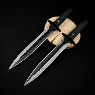 Set 2x Cuțit Măcelărie FeroCut – Gama Înjunghiat, lamă 23 cm fier forjat, mâner aderent, cu teacă