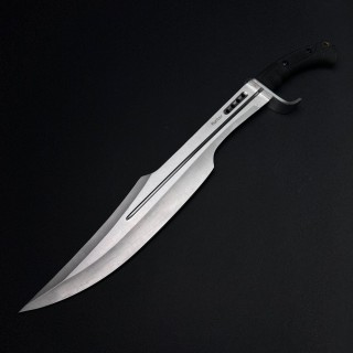 Maceta camping Spartan 60cm MAC-C60SS, lama otel inoxidabil, maner abs, cu husa textila, black, sabie FRS10