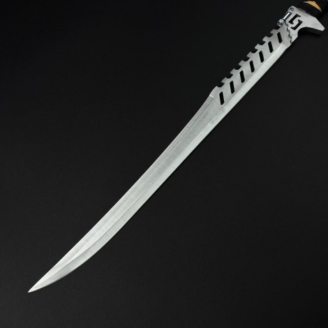 Sabie camping 70cm SB-C70D, lama dublu tais otel inoxidabil, maner paracord, cu husa textila FR17 + Cadou kunai 22cm FRS10