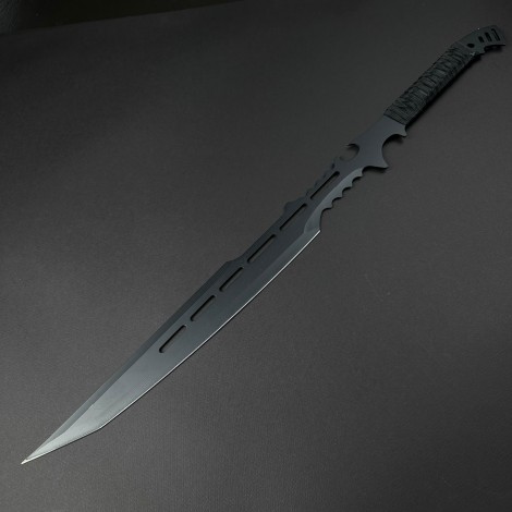 Sabie camping 70cm SB-C70P, lama otel inoxidabil, maner paracord, cu husa textila, black FR17 + Cadou kunai 22cm FRS10