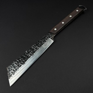Cutit tip maceta/satar cleaver 43cm, lama fier forjat, maner lemn cu husa piele