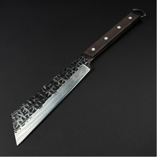 Cutit tip maceta/satar cleaver 43cm, lama fier forjat, maner lemn cu husa piele