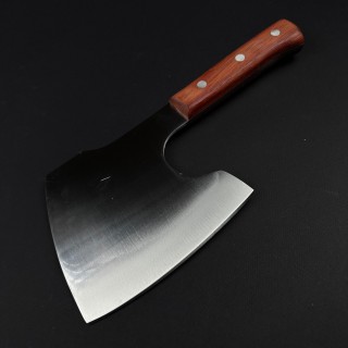 Cutit macelarie tip satar 29cm, lama 15x13cm otel inox, maner lemn