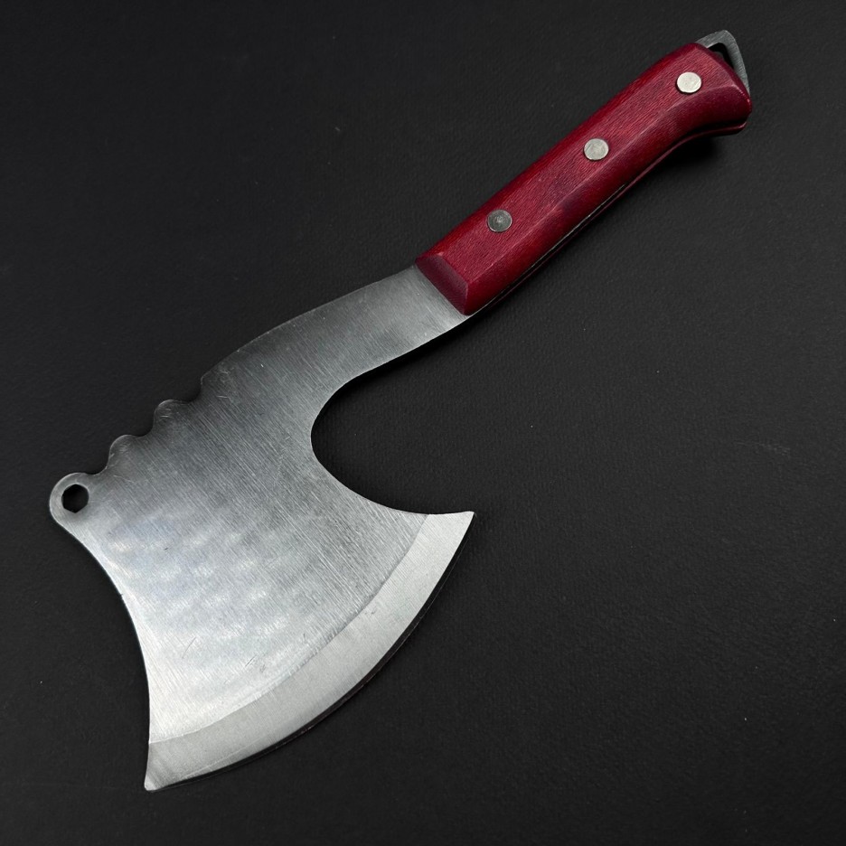 Cutit macelarie tip satar 31cm, lama 13x11cm otel inox, maner lemn