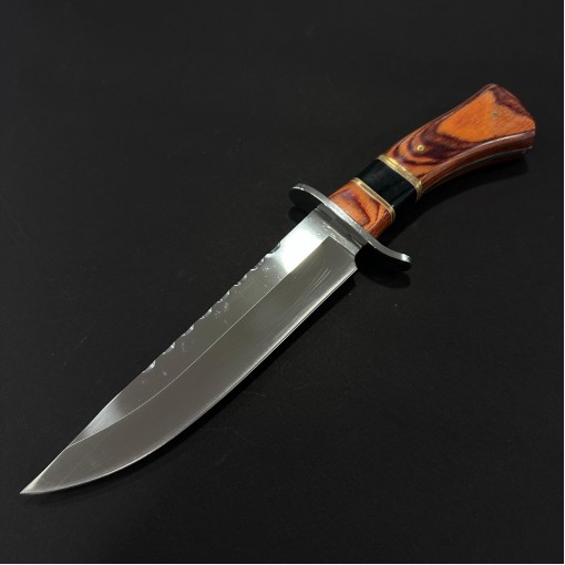 Cuțit camping tip dagger 32 cm, lama otel inox, maner lemn, teacă inclusa, CUT-FIX32PM