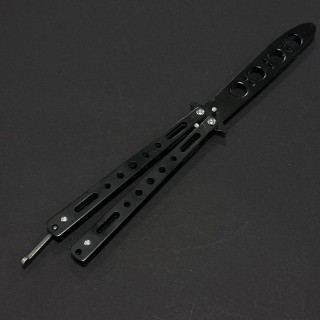 Briceag Balisong Black 22cm, lama fara tais, maner stil fluture/butterfly, BAL-22FTBLK