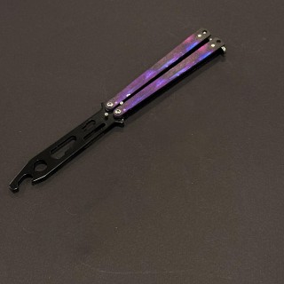 Briceag Balisong Purple 22cm, lama fara tais, maner stil fluture/butterfly, BAL-22FTPR