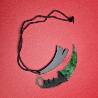 Briceag tip cutit Karambit 19cm, lama otel inox, cu teaca si snur, KAR-19TVRD