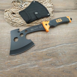 Toporișcă multifunctionala camping Gerber GER-TPR30 30cm, lama otel inox, maner portocaliu texturat, teacă inclusa