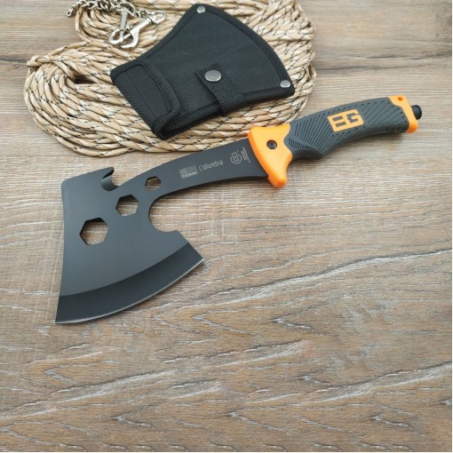 Toporișcă multifunctionala camping Gerber GER-TPR30 30cm, lama otel inox, maner portocaliu texturat, teacă inclusa