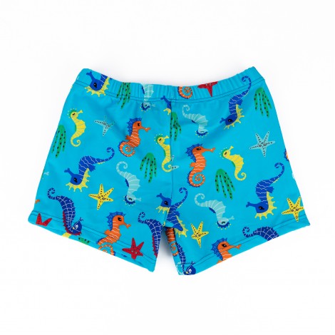 Costum de baie tip Boxeri Calut de mare, bleu