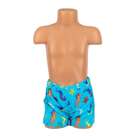 Costum de baie tip Boxeri Calut de mare, bleu