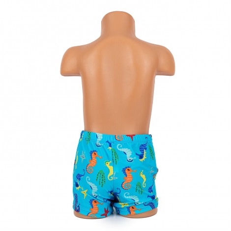 Costum de baie tip Boxeri Calut de mare, bleu