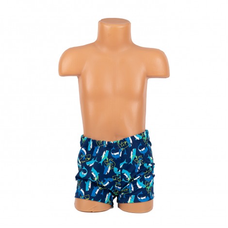 Costum de baie tip Boxeri Rechin, albastru