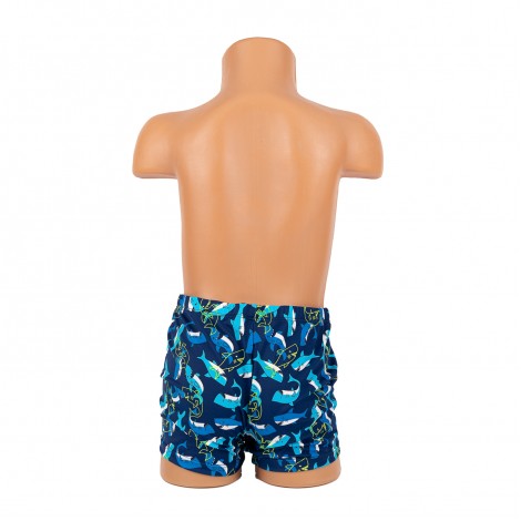 Costum de baie tip Boxeri Rechin, albastru