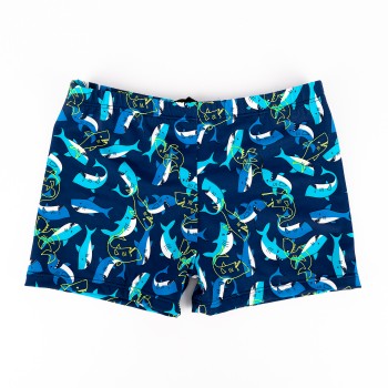 Costum de baie tip Boxeri Rechin, albastru