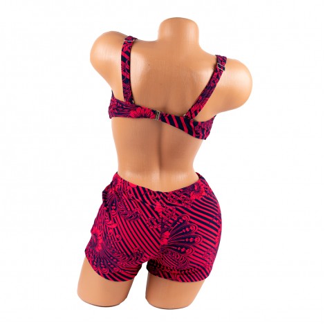 Costum de baie Cecelia red, 2 piese, boxeri