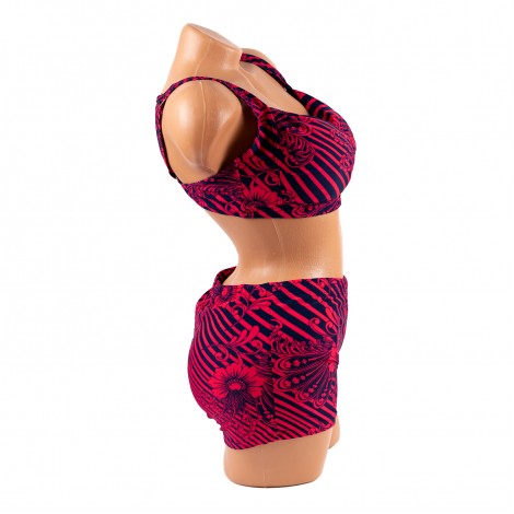 Costum de baie Cecelia red, 2 piese, boxeri
