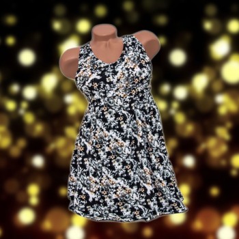 Costum de baie Ioana, imprimeu, 2 piese, rochita cu slip