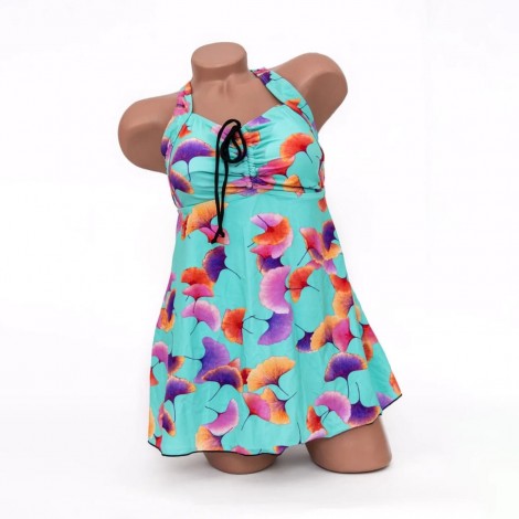 Costum de baie Rosa blue, imprimeu, 2 piese, rochita cu boxeri Costum de baie Rosa blue, imprimeu, 2 piese, rochita cu boxeri